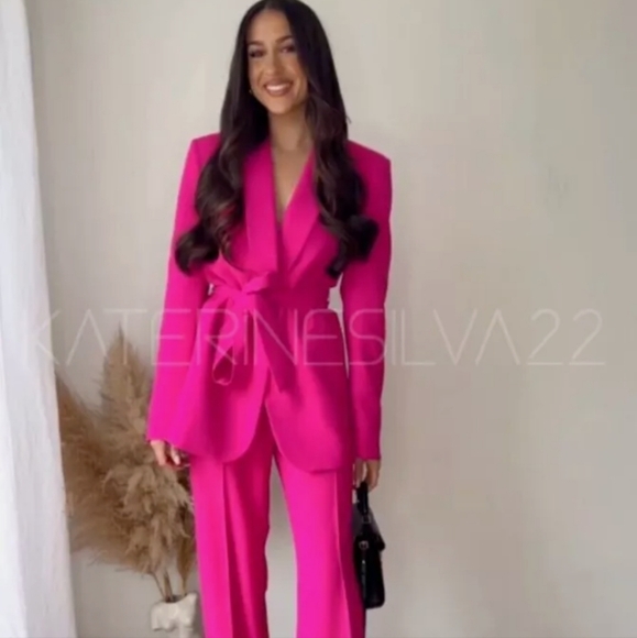 ZARA BELTED TUXEDO COLLAR BLAZERBRAND NEW WITH TAGS - Picture 2 of 5